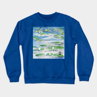 Lily pads on the lake, foam on the water Crewneck Sweatshirt